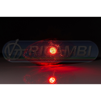 2 - FANALINO INGOMBRO 1 LED OVALE C/STAFFA ROSSO