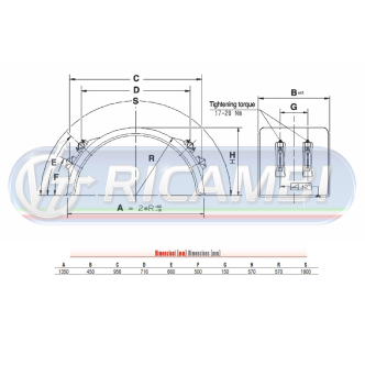 1 - PARAFANGO POST.1350 x 450 SV 1900 C/STAFFE