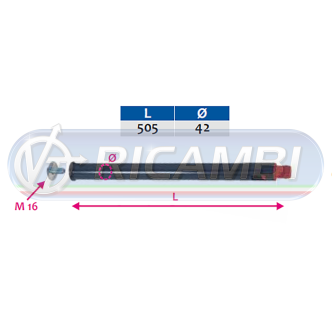 1 - TUBO SOSTEGNO PARAFANGO DIAM.42 L. 505 INNESTO RAPIDO