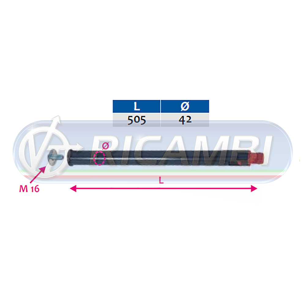 1 - TUBO SOSTEGNO PARAFANGO DIAM.42 L. 505 INNESTO RAPIDO