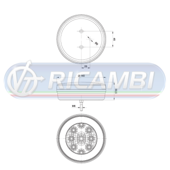 1 - FANALE POST. FULL LED 2 FUNZIONI 12-36V DX/SX TONDO