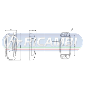 2 - FANALINO INGOMBRO POST. 16 LED 12/24V CORTO S/STAFFA DX/SX