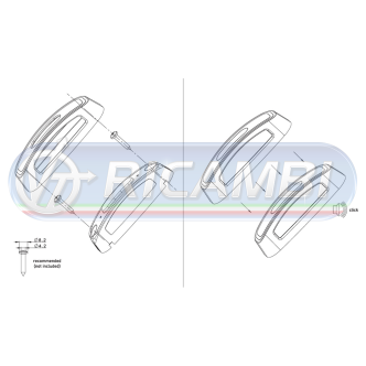 2 - FANALINO INGOMBRO POST. 16 LED 12/24V CORTO S/STAFFA DX/SX