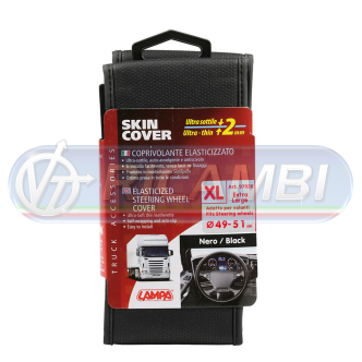 2 - COPRIVOLANTE XL 49-51 CM NEOPRENE + SIMILPELLE NERO/NERO