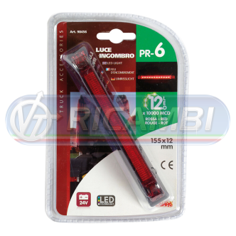 2 - LAMPADA LED LUCE INGOMBRO A 12 LED 24V ROSSA