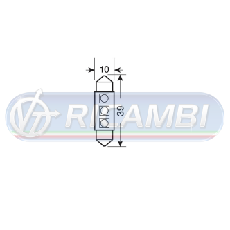 2 - LAMPADINA SILURO 24V 39 mm HYPER LED COPPIA