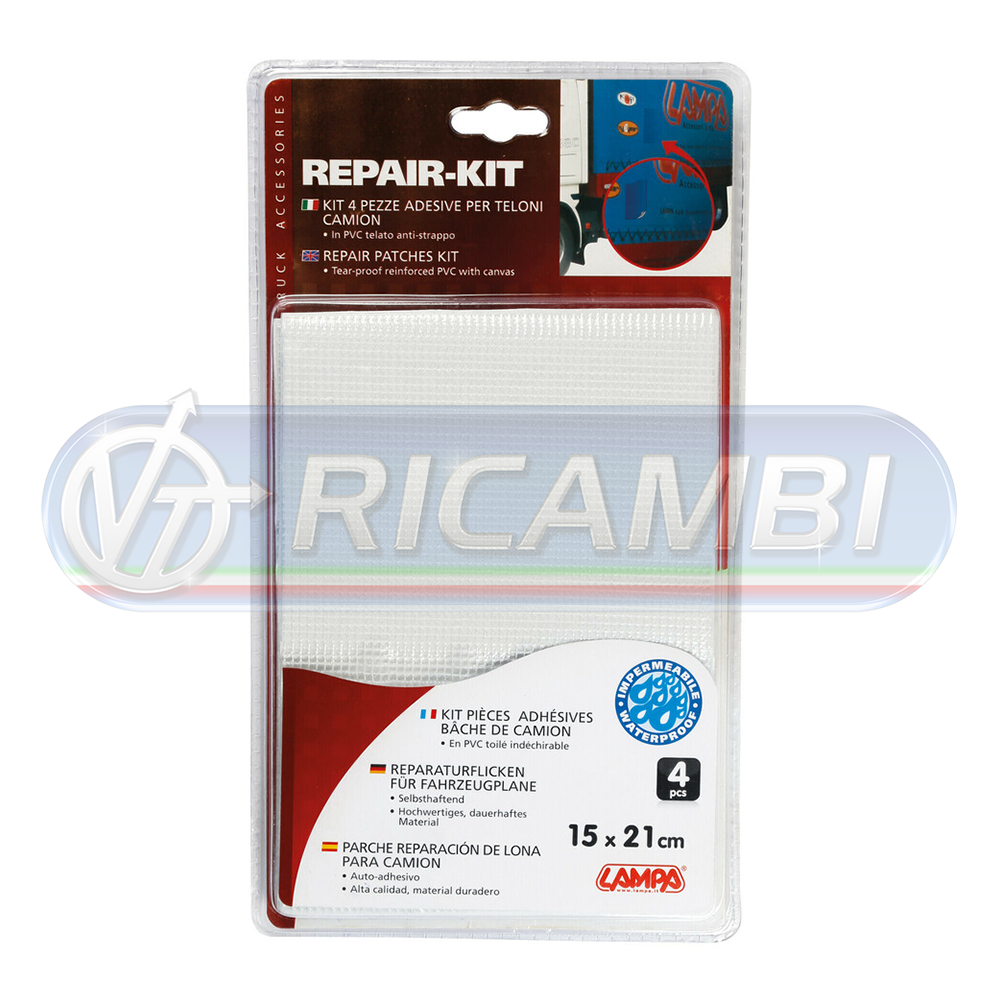 1 - PEZZE ADESIVE PER TELONI 4PZ 15X21 CM