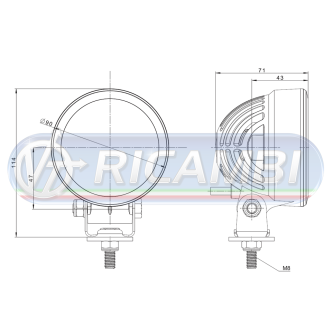 2 - FARETTO DA LAVORO ROTONDO 6 LED 22W 2500 LUMENS