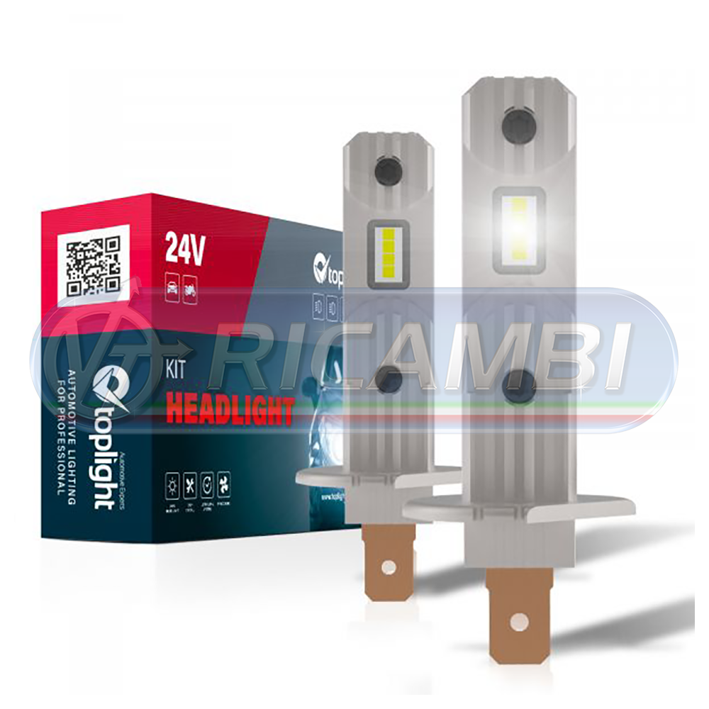 1 - KIT LAMPADINE H1 LED 24V 6500K IN COPPIA
