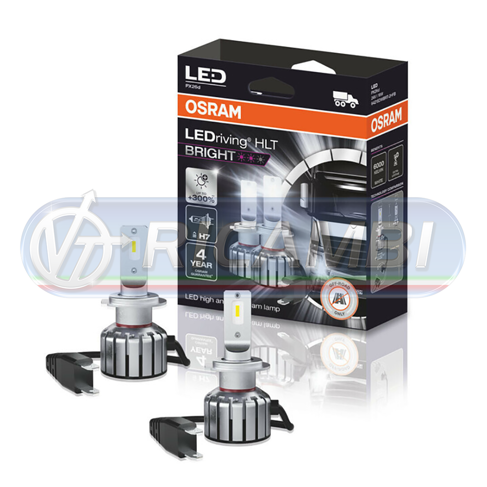 1 - KIT LAMPADINE H7 LED 24V 6000K OSRAM IN COPPIA