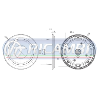 2 - SCOCCA FANALE POSTERIORE TONDO LED D.155 mm