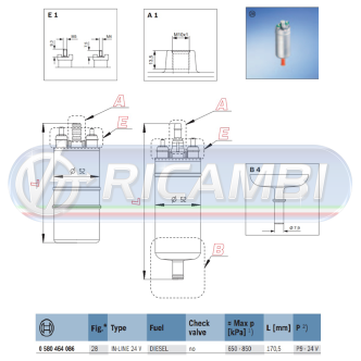 1 - POMPA GASOLIO ELETTRICA VOLVO FL6 ORIG. BOSCH