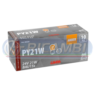 2 - LAMPADINA BAU15S 24V 21W ARANCIONE