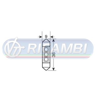 2 - LAMPADINA SILURO 24V 36 mm HYPER LED COPPIA