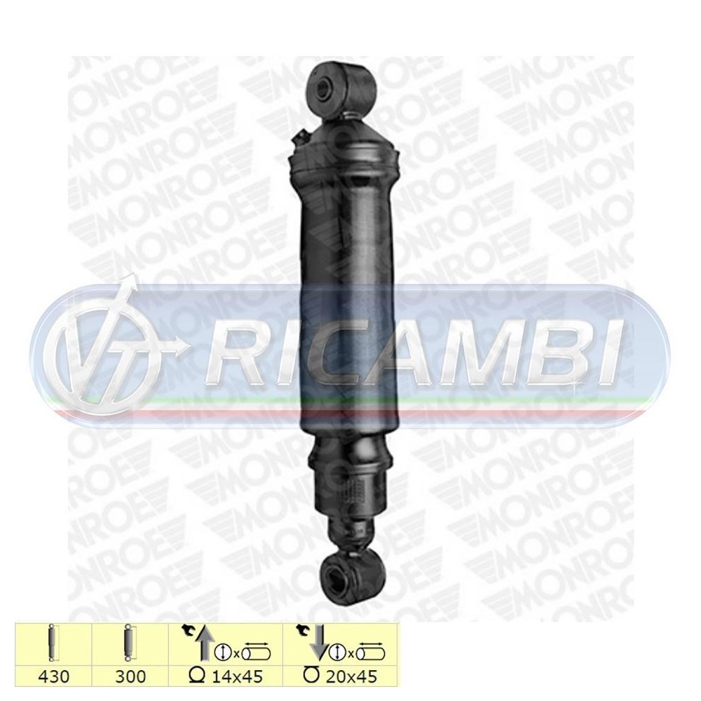 1 - AMMORTIZZATORE CABINA ANT.  VERTICALE 984 FH 12 MONROE
