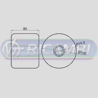 1 - RULLO RICAMBIO TAMPONE PARACOLPI