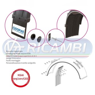 2 - PARASPRUZZI OMOL. 65 X 70 CM POST. NERO C/SCRITTA VOLVO