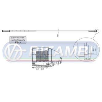 2 - BARRA FERMACARICO ORIZ. ZINC. 2360-2760 PERNO DIAM.19/24