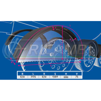 2 - PARAFANGO POST. D/S 670 X 2125 X 1340 B/BIANCO