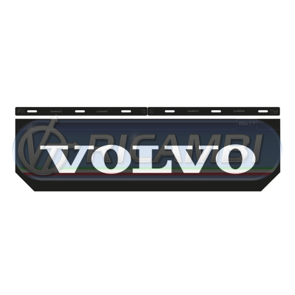 2 - PARASPRUZZI 62x17 CM NERO C/SCRITTA VOLVO
