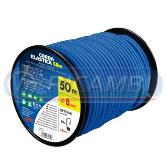 2 - FUNE ELASTICA IN BOBINA 50 MT BLU DIAM. 8 MM