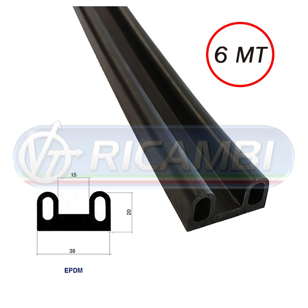 2 - GUARNIZIONE SPONDA POST. EPDM ROTOLO DA 6 MT