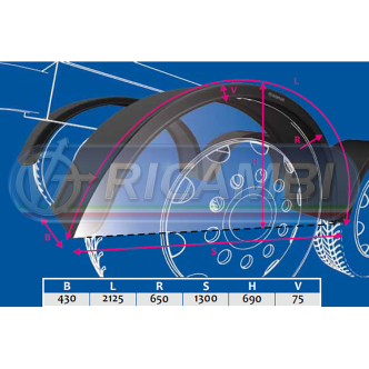 2 - PARAFANGO POST. D/S 430 X 2125 X 1300 B/BIANCO