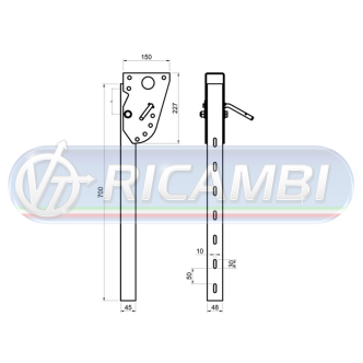 2 - PARACICLI ROVESCIABILE ZINC. H70 CM