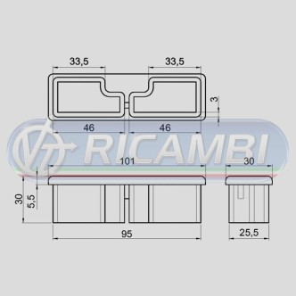1 - TAPPO PROFILO PARACICLI PVC