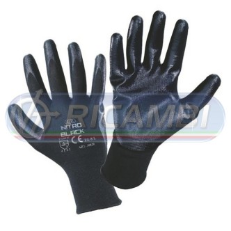 1 - GUANTI POLIESTERE SPALMATI IN NITRILE NERO TG 10
