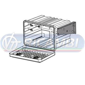1 - STAFFE SUPP. CASSETTA TERMOPLASTICA 600 mm IN COPPIA