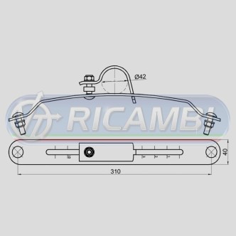 1 - STAFFA SUPP. PARAFANGO LAMIERA PESANTE VERNICIATA D.42 REG.