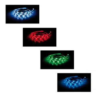 2 - LAMPADA LED A STRISCIA 12/24V 60 LED 16 COLORI L. 200 CM C/ TELECOMANDO
