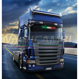 2 - BANDIERA LUMINOSA LED TRICOLORE 24V 42 LED 60 CM